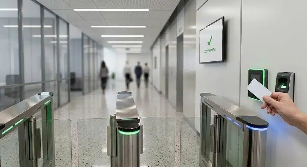 Contrôle d'accès entreprise – lecteur de badge et tourniquets